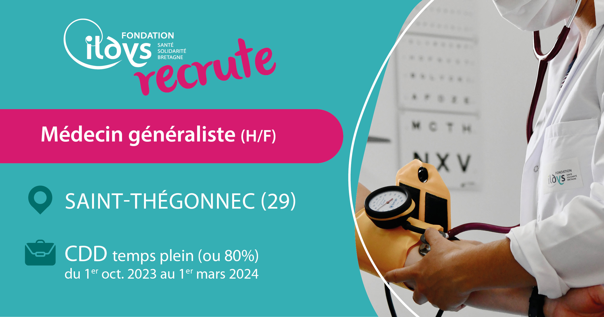 Médecin généraliste (SaintThégonnec) (H/F) Offre emploi Fondation Ildys